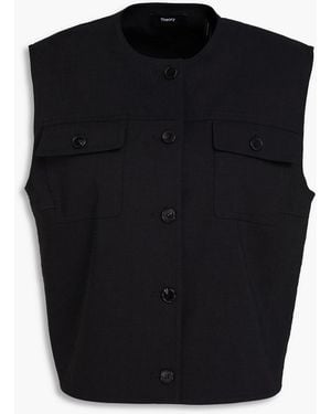 Theory Trucker Linen-blend Vest - Black