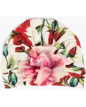 Dolce & Gabbana Floral-Print Silk-Blend Crepe De Chine Turban - Red