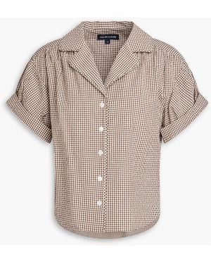 Veronica Beard Ilene Gingham Cotton-Blend Seersucker Shirt - Brown