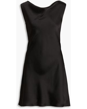 Norma Kamali Draped Satin Mini Dress - Black