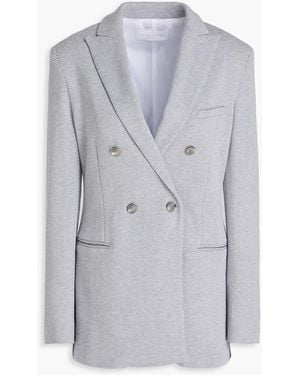 Fabiana Filippi Double-breasted Cotton-tweed Blazer - Blue