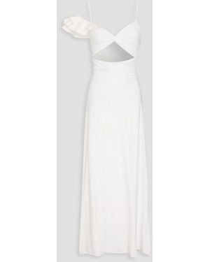 Maygel Coronel Cavalieri Cutout Stretch-Jersey Maxi Dress - White