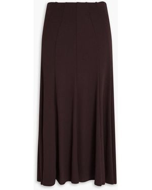 Theory Stretch-Jersey Midi Skirt - Brown