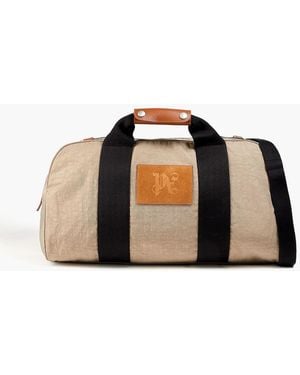 Palm Angels Leather-Trimmed Shell Duffle Bag - Black