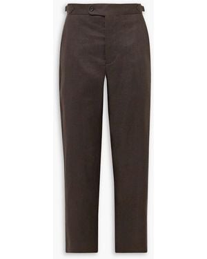Bode Straight-Leg Linen Suit Pants - Brown