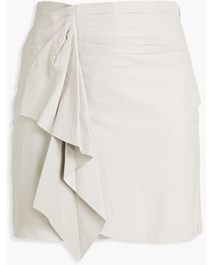 IRO Zyrma Draped Leather Mini Skirt - White