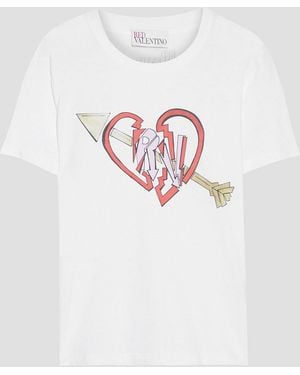 RED Valentino Printed Cotton-Jersey T-Shirt - Pink