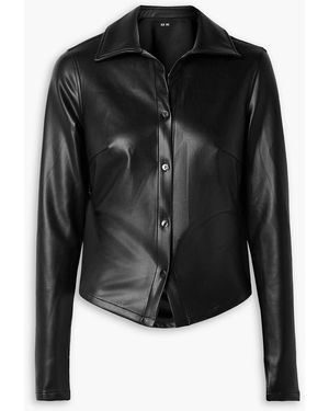 Alix Gavin Faux Leather Shirt - Black