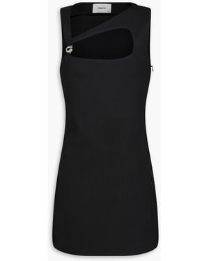 Coperni Cutout Embellished Twill Mini Dress - Black