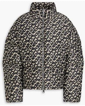 Tory Burch Quilted Jacquard Down Jacket - Black