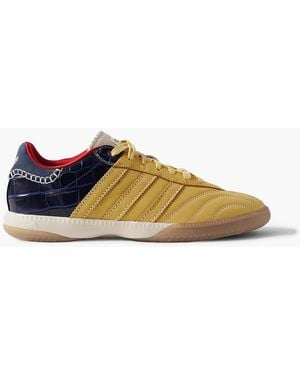 adidas Originals Wales Bonner Samba Millennium Panelled Suede And Croc-Effect Leather Trainers - Blue