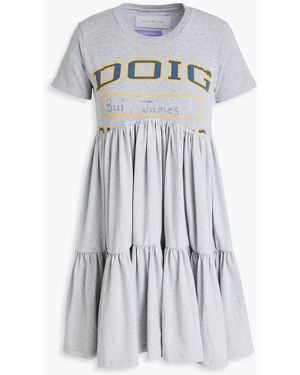 Conner Ives Minikleid aus baumwoll-jersey mit print - Weiß