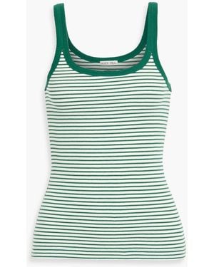 Alex Mill 365 Striped Cotton-Blend Jersey Tank - Green
