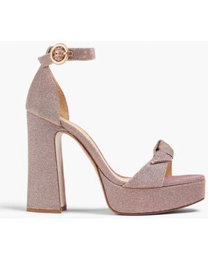 Alexandre Birman Clarita Knotted Lamé Platform Sandals - Pink