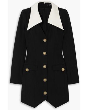 Balmain Embellished Wool Mini Dress - Black