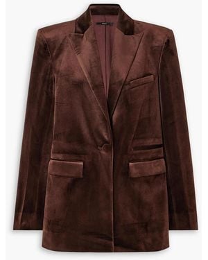 Alex Perry Barlow Stretch-velvet Blazer - Brown