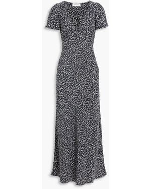 Matteau Floral-Print Silk Maxi Dress - Gray