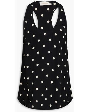 Zimmermann Polka-Dot Crepe De Chine Tank - Black