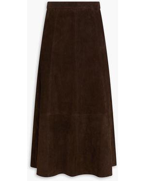 Vince Suede Midi Skirt - Brown