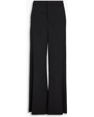Area Crystal-embellished Wool-crepe Wide-leg Pants - Black