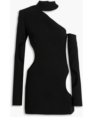 Monot Cutout Crepe Mini Dress - Black