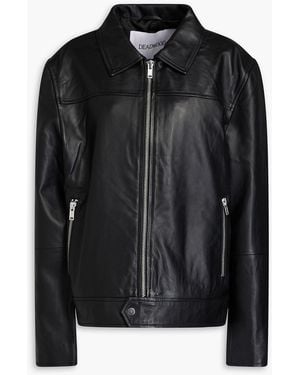 DEADWOOD Suede-Trimmed Leather Jacket - Black