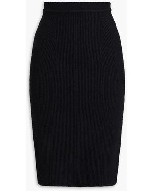 Wardrobe NYC Brushed Ribbed Cotton-Blend Skirt - Black