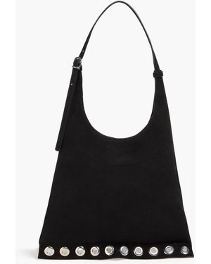 Rejina Pyo Sierra Eyelet-Embellished Suede Shoulder Bag - Black