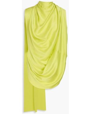 ROKSANDA Vesper Draped Silk-satin Top - Yellow