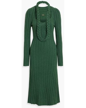 Johanna Ortiz Life Enigmas Ribbed Alpaca Midi Dress - Green