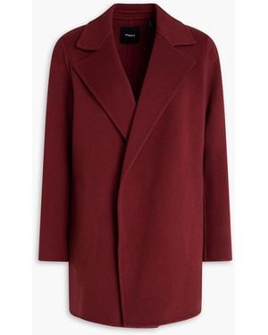 Theory Wool And Cashmere-blend Felt Coat - Red