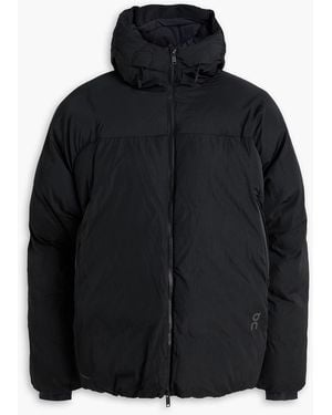On Shoes Quilted Shell Hooded Jacket - Black