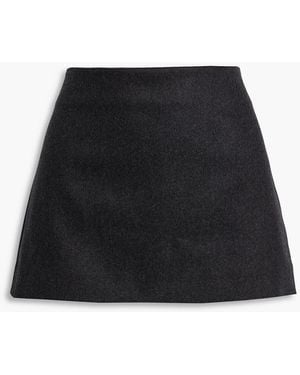 A.L.C. Skirt-Effect Wool-Blend Flannel Shorts - Black