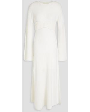 Loulou de Saison Daroca Appliquéd Wool And Cashmere-blend Maxi Dress - White