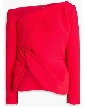 Safiyaa Bellene One-Shoulder Crepe Top - Red