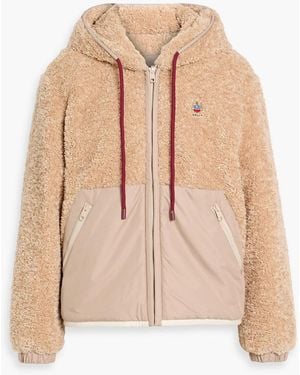 Bally Shell-Paneled Teddy Fleece Hooded Jacket - Natural