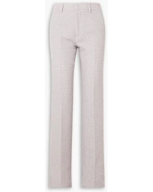 Alessandra Rich Hose aus bouclé-tweed aus einer baumwollmischung mit geradem bein und pailletten - Grau