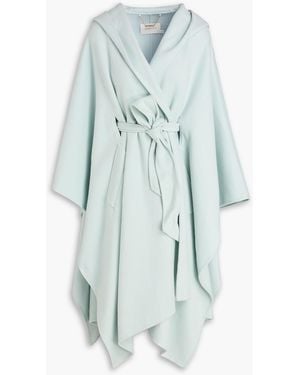 Zimmermann Wool-Blend Felt Hooded Cape - Blue