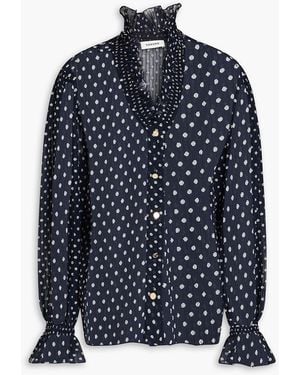 Sandro Fil Coupé Georgette Blouse - Blue