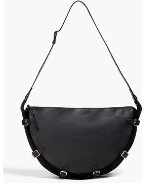Altuzarra Play Large Buckled Leather And Suede Shoulder Bag - Black