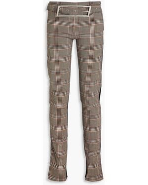16Arlington Alectro Crepe-paneled Prince Of Wales Checked Jersey Skinny Trousers - Grey