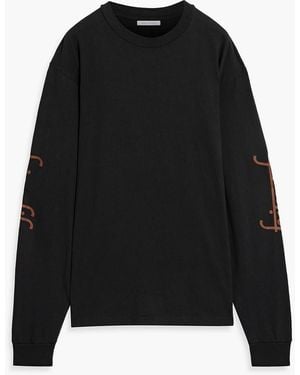 John Elliott Printed Cotton-jersey T-shirt - Black