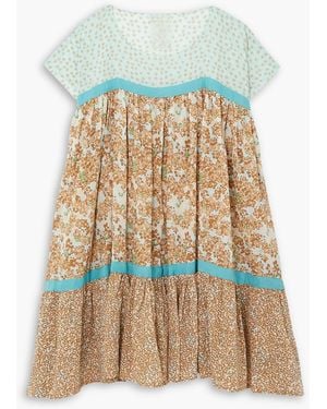 Yvonne S Wind Tiered Floral-print Cotton-voile Dress - White