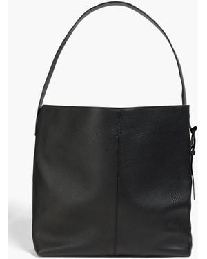 McQueen T-Bar Sling Pebbled-Leather Shoulder Bag - Black