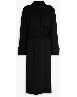 Theory Belted Wool And Cashmere-blend Coat - Black