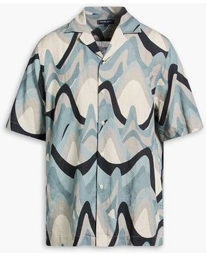 Frescobol Carioca Roberto Printed Linen Shirt - Grey