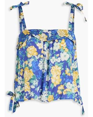 Claudie Pierlot Floral-print Twill Top - Blue