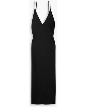 Leset Barb Washed-satin Maxi Dress - Black