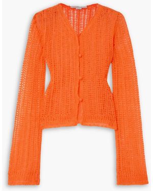 Stella McCartney Open-knit Alpaca-blend Cardigan - Orange