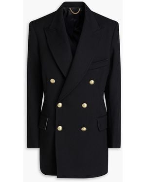 Victoria Beckham Double-breasted Grain De Poudre Blazer - Black